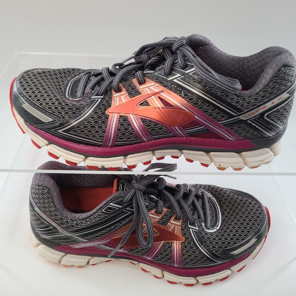 Brooks Womens‎ GTS 17 1202311D044 Gray Orange Running Shoes Lace Up Size 9 D - Picture 3 of 9